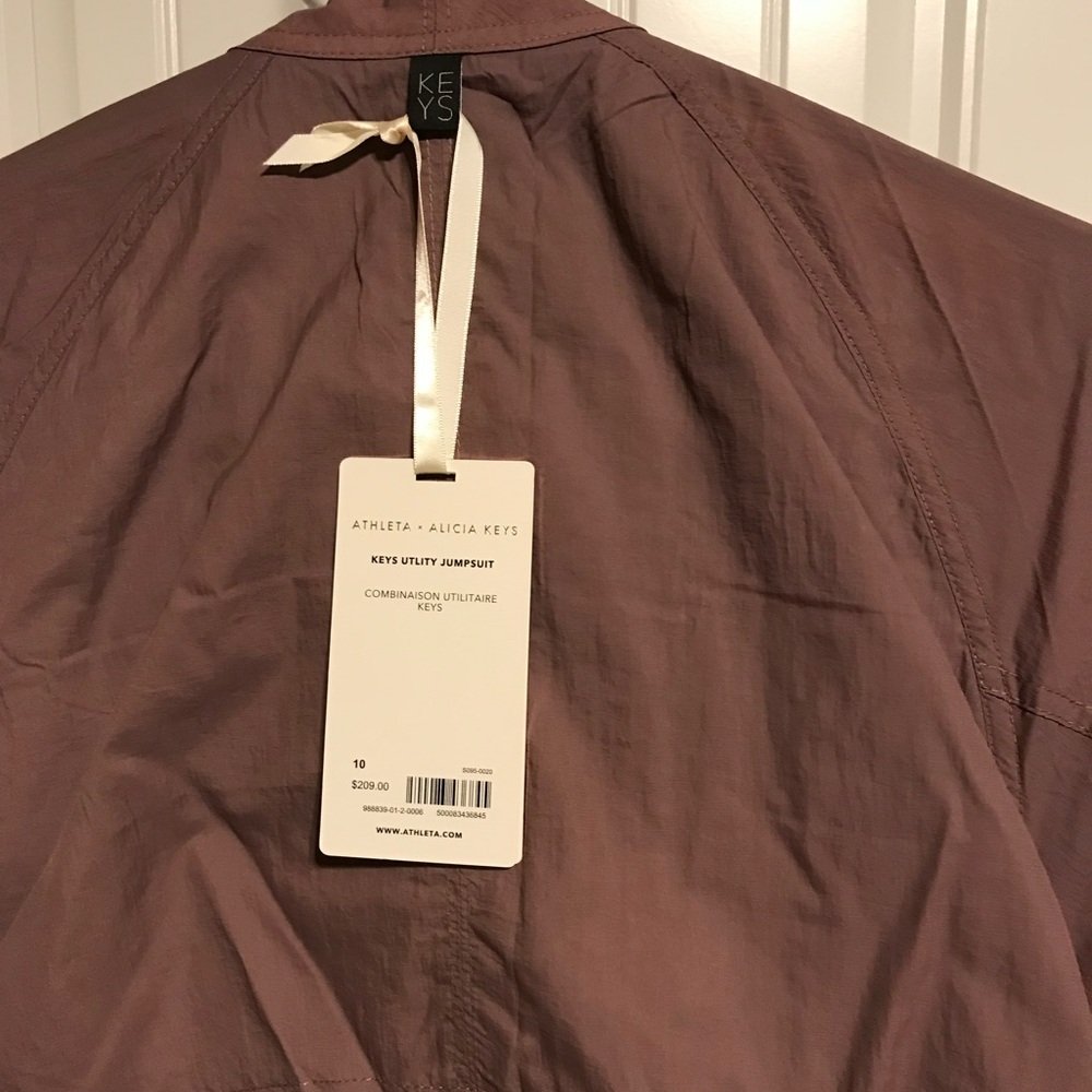 Athleta X Alicia Keys Utility Jumpsuit Open Back Mauve Purple - Picture 2 of 5
